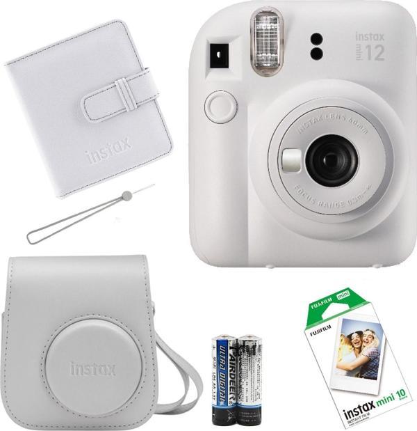 Instax Mini 12 Fotoğraf Makinesi+Askı+pil+Çanta+10’lu film+Albüm (beyaz) - Image 1