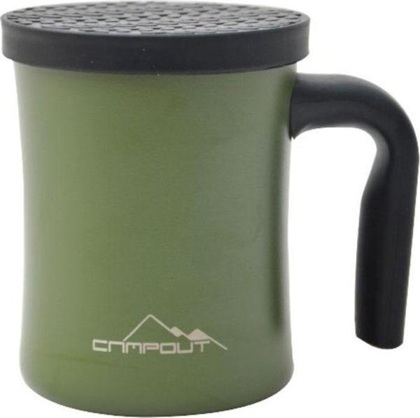 Nurgaz Campout Çift Katmanlı Termos Kupa Yeşil 350 Ml - Image 1