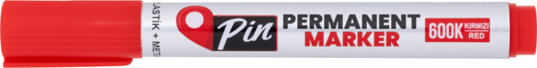 Pin Permanent Marker Koli Kalemi Yuvarlak Uç Kırmızı 10'lu - Image 1