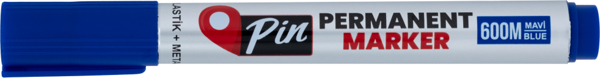 Pin Permanent Marker Koli Kalemi Yuvarlak Uç Mavi 10'lu - Image 1