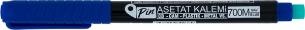 Pin 700 Permanent Asetat Kalemi Silgili (S) Mavi 12'li Paket - Image 1