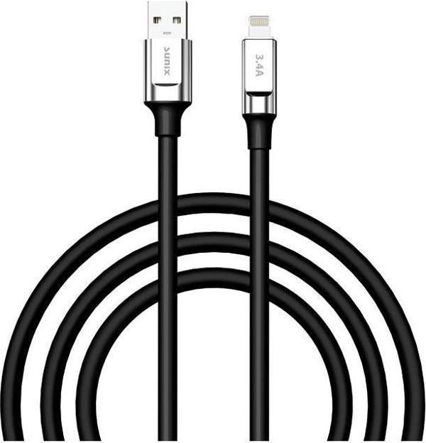 Sunix 3.4A Lightning Şarj ve Data Kablosu Siyah SC-64 - Image 1