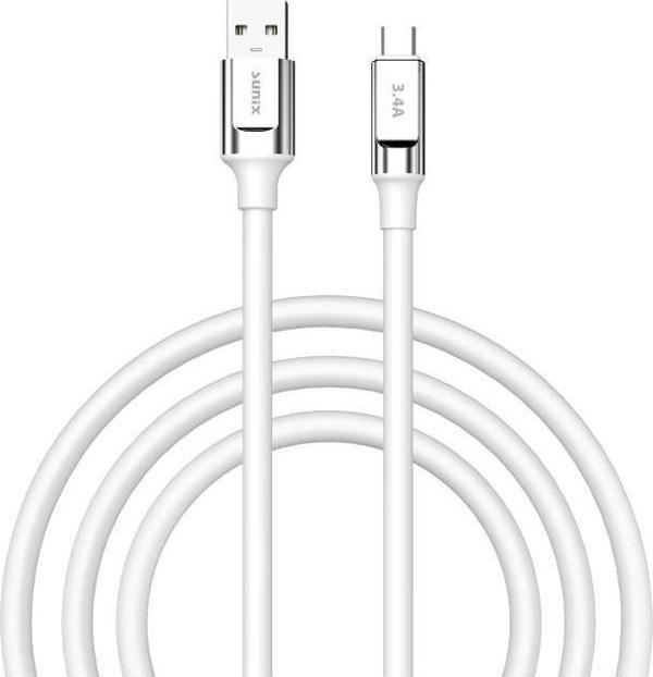 Sunix 3.4A Type-C Şarj ve Data Kablosu Beyaz SC-65 - Image 1