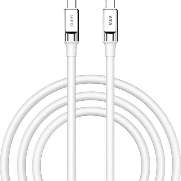 Sunix 60W USB-C Şarj ve Data Kablosu Beyaz SC-66 - Image 1