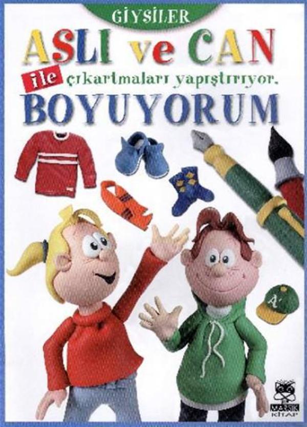 Aslı ve Can ile Çıkartmaları Yapıştırıyor Boyuyorum - Giysiler - Marsık Kitap - Image 1