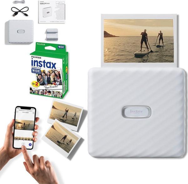 Instax Link Wide Akıllı Telefon Yazıcı (Beyaz) + 20'li Film - Image 1
