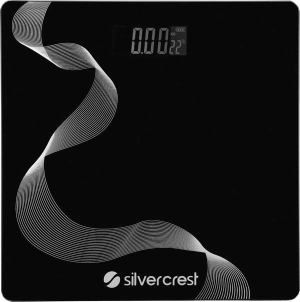 Silver Crest SC-BS100 30x30 Boyutunda Gümüş Çizgili Siyah Baskül - Image 1