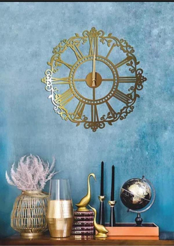 Evbuya Gold Country - Metal Duvar Saati (50 Cm x 50 Cm) - Image 1