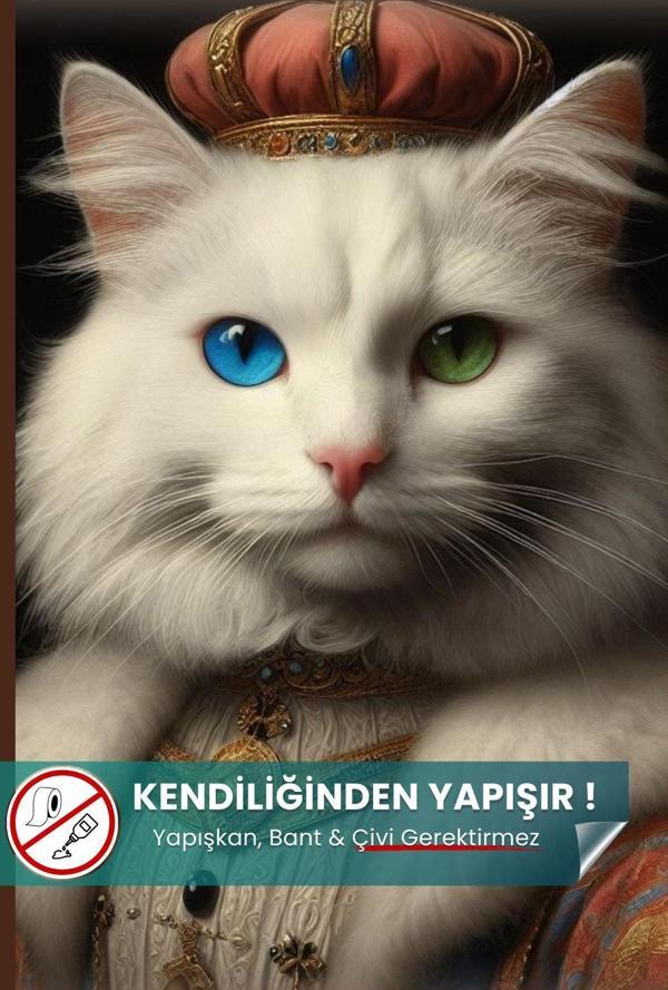 Pi Papers Van Kedisi Poster, Yüksek Çözünürlüklü Statik Akıllı Kağıt Poster, Van Kedisi, Yapay Zeka Tasarım - Image 1