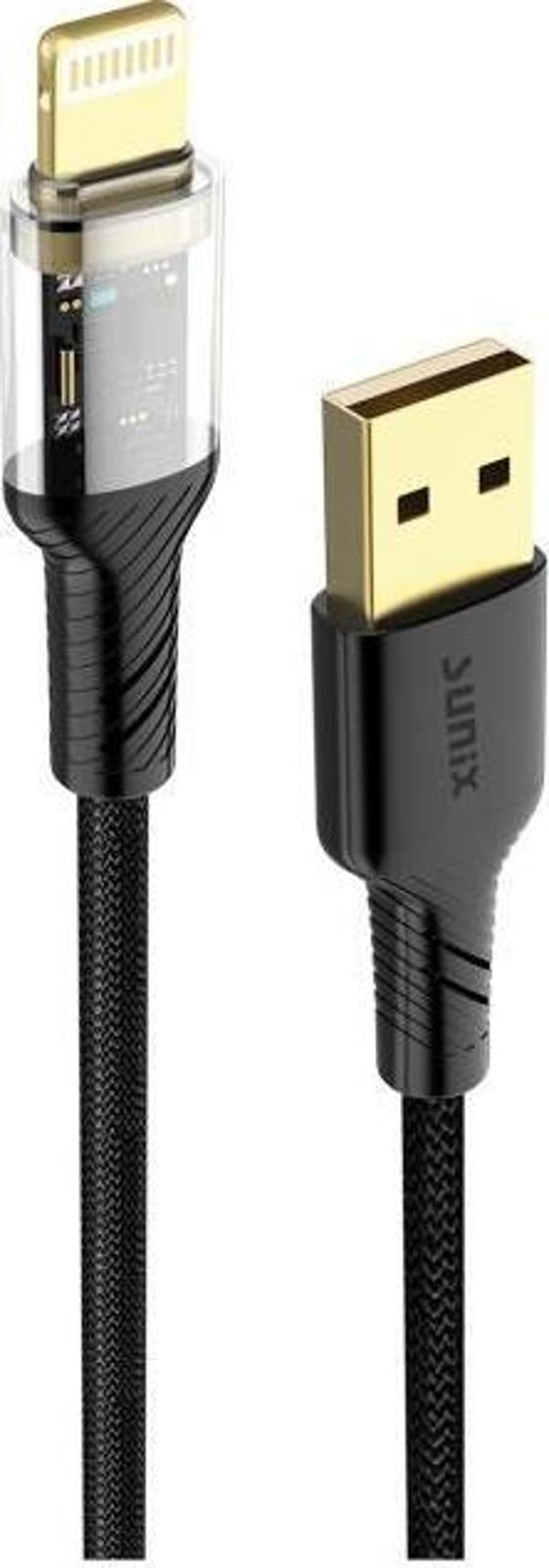 Sunix 3.4A Lightning Şarj ve Data Kablosu Siyah SC-86 - Image 1