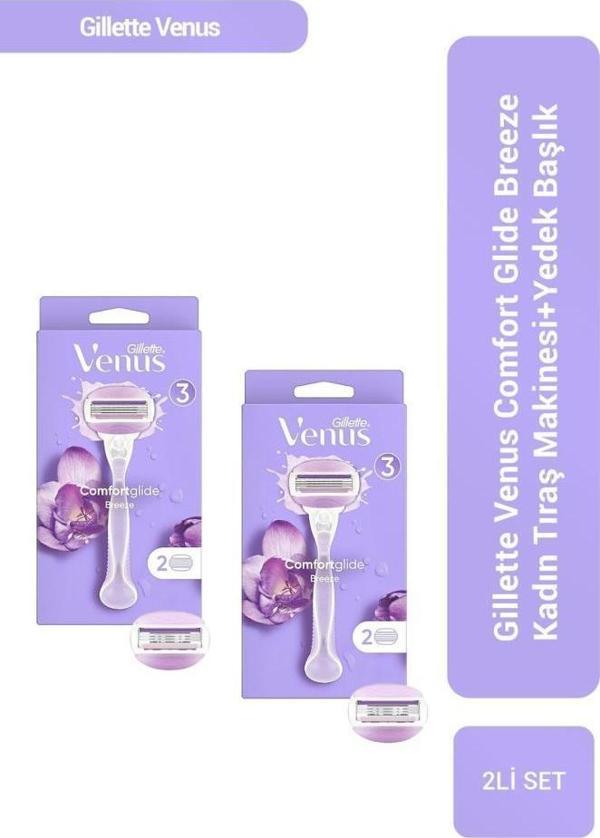 Gillette Venus Comfort Glide Breeze Tıraş Makinesi+Yedek Başlık X2 Adet - Image 1