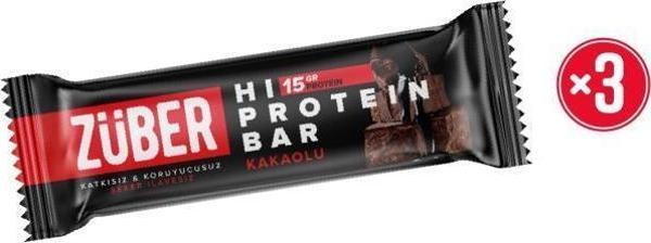 Züber Yüksek Protein Bar Kakaolu 45g X 3 Adet - Image 1