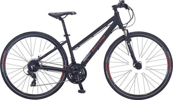 Salcano City Life Unisex V-Fren 28 Jant 21 Vites 16 Kadro Şehir Bisikleti Siyah Kırmızı - Image 1