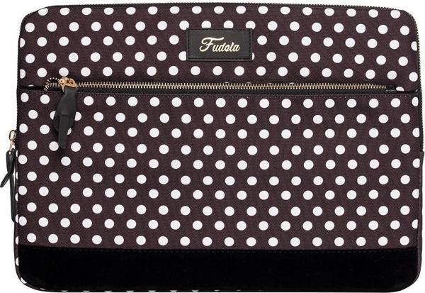 13-14 Inch Black Polka Dot Macbook- Laptop Bag - Image 1