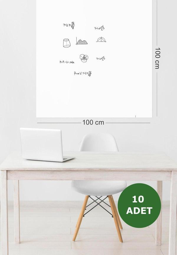 Pi Papers 10 Adet 100x100 Beyaz, Kendiliğinden Tutunan, Statik, Yapışkansız Sihirli Akıllı Kağıt Yazı Tahtası - Image 1