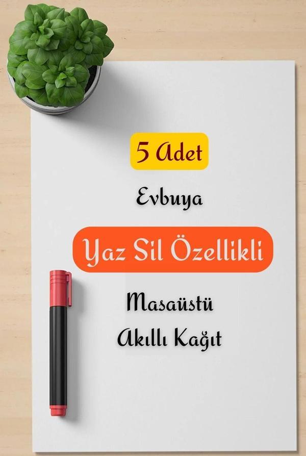 Pi Papers 5 Adet Yazılıp Silinebilir A4, Çevre Dostu, Masaüstü, Pratik Not Alma, Akıllı Kağıt Yazı Tahtası - Image 1