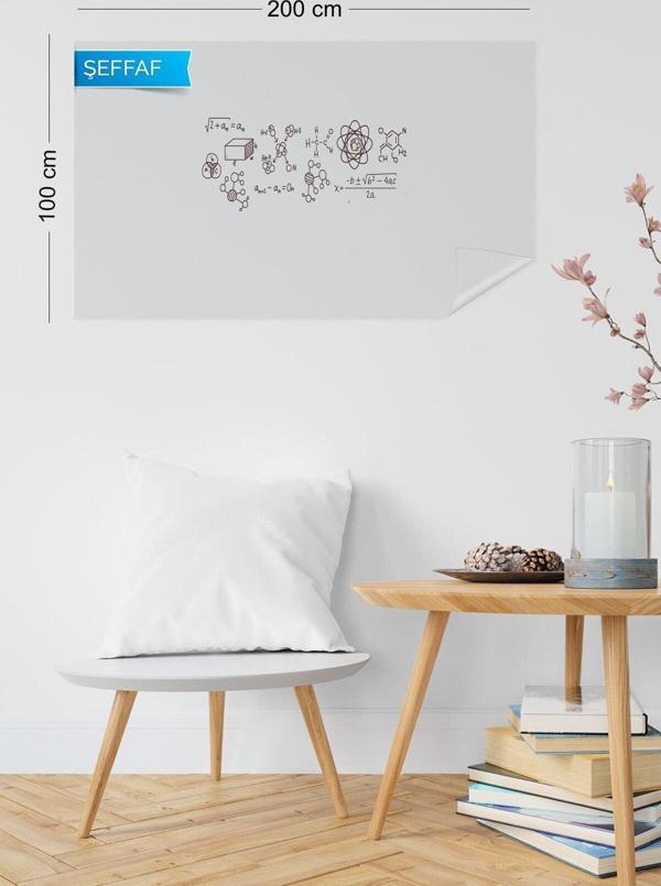 Pi Papers Akıllı Kağıt - 100x200 Cm Şeffaf, 2 Adet Yeri Değiştirilebilir, Statik Tutunan Pratik Yazı Tahtası - Image 1