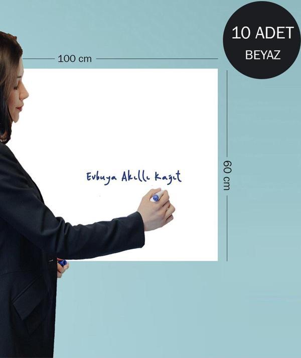 Pi Papers Akıllı Kağıt - 60x100 Cm Beyaz, 10 Adet Elektrostatik Özellikli, Belge Tutucu Yazı Tahtası - Image 1