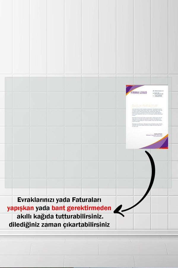 Pi Papers Akıllı Kağıt - 60x100 Cm Şeffaf 5 Adet, Not Belge Fotoğraf Tutucu Özellikli, Sihirli Inovatif Pano - Image 1
