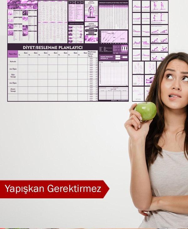 Pi Papers Diyet, Beslenme Ve Egzersiz Çizelgesi Elektrostatik Elektriklenme Ile Tutunan Sihirli Akıllı Kağıt - Image 1