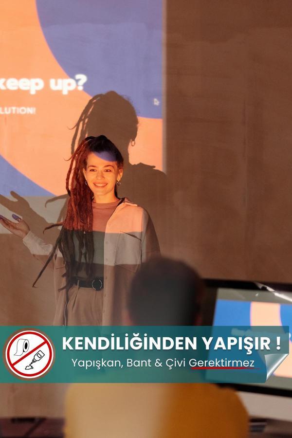 Pi Papers Projeksiyon Perdesi, 100 X 150 Cm, Duvar Sineması, Sunum Perdesi, Yapışkansız, Statik Akıllı Perde - Image 1