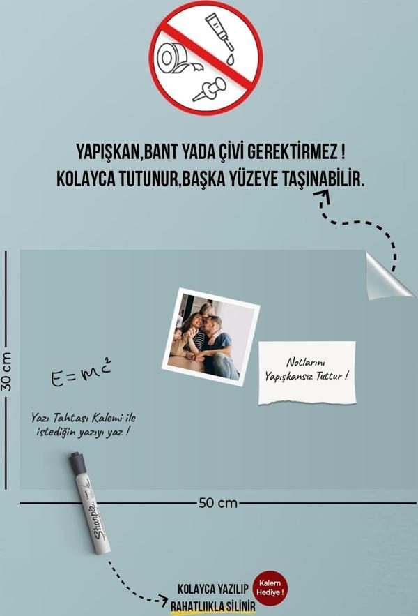 Pi Papers Yapışkansız Kendiliğinden Tutunabilen Şeffaf Akıllı Kağıt 50x70, Yazı Tahtası - Image 1