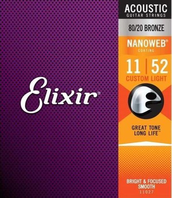 Elixir 11027 Bronze 80/20 Akustik Gitar Teli 11-52 - Image 1