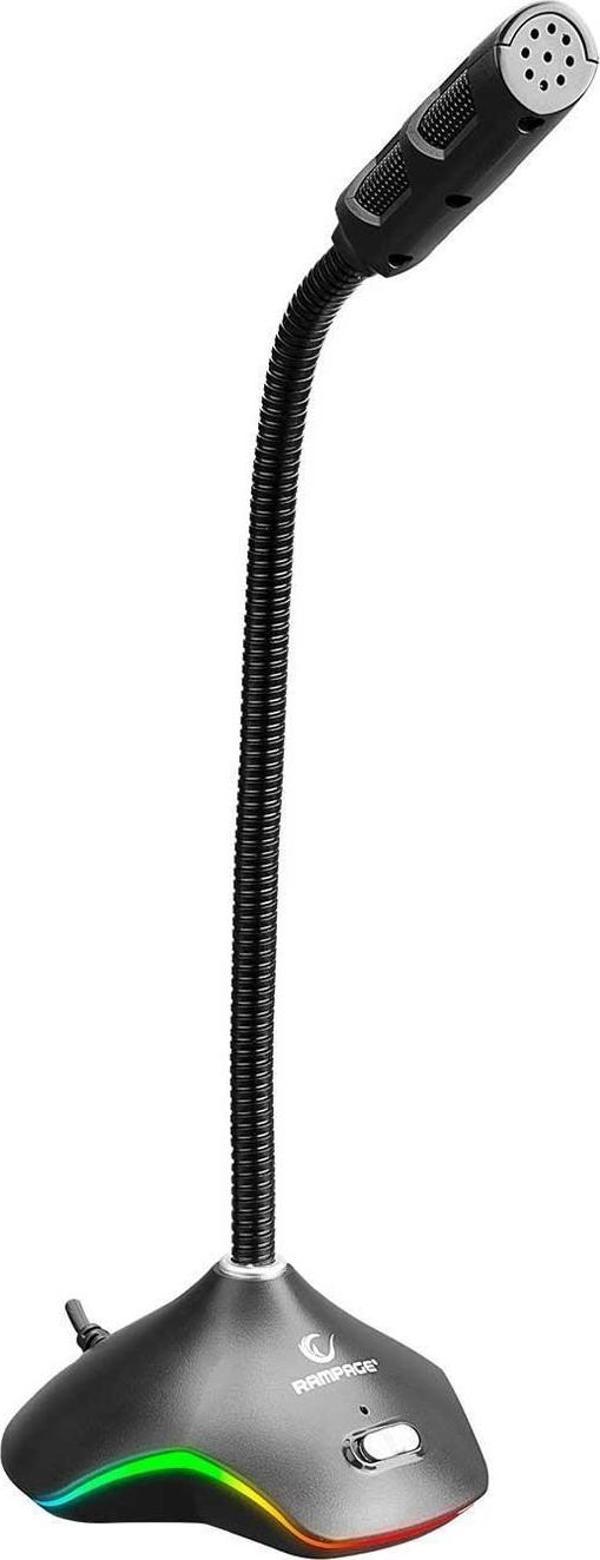 Rampage RMX-M7 Python USB RGB Ledli Siyah Masaüstü Oyuncu Led Mikrofon - Image 1