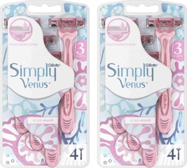 Gillette Venus Kadın Venüs Simply 3 Bıçak 4'lü x 2 Adet - Image 1