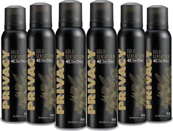 Privacy Gold Men Deodorant 6x150ml - Image 1