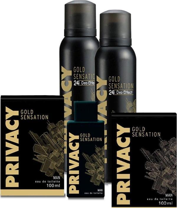 Privacy Gold Men Edt Erkek Parfüm 2 X 100 Ml + Deodorant 2 X 150 Ml - Image 1