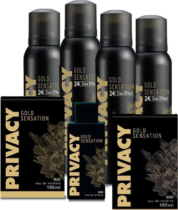 Privacy Gold Men Edt Erkek Parfüm 2 X 100 Ml + Deodorant 4 X 150 Ml - Image 1