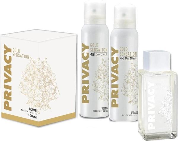 Privacy Gold Woman Edt 100 Ml + Deodorant 2 X 150ml - Image 1