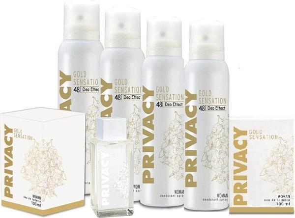 Privacy Gold Woman Edt 2 X 100 Ml + Deodorant 4 X 150ml - Image 1