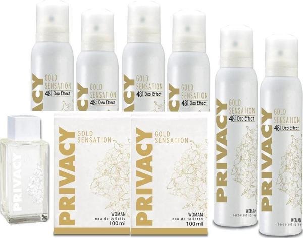 Privacy Gold Woman Edt 2 X 100 Ml + Deodorant 6 X 150ml - Image 1