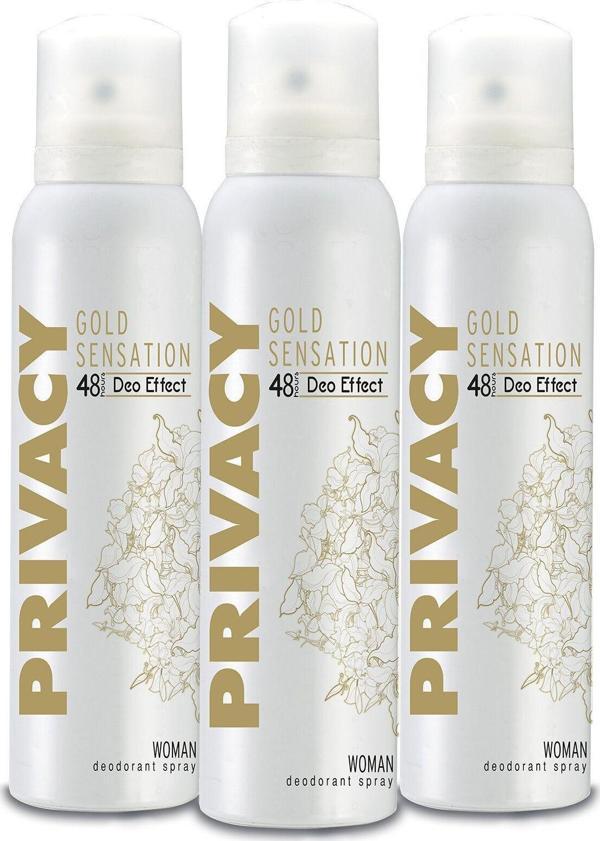 Privacy Gold Women Deodorant 3x150ml - Image 1