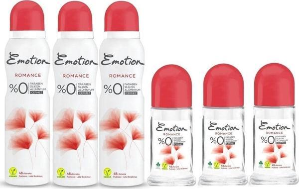 Emotion Romance Kadın Deodorant 3x150ml Ve Roll On 3x50ml - Image 1