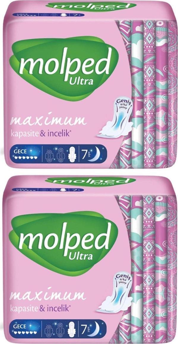 Molped Ultra Kuruluk Gece Hijyenik Ped 7'li Günlük Ped X 2 Adet - Image 1