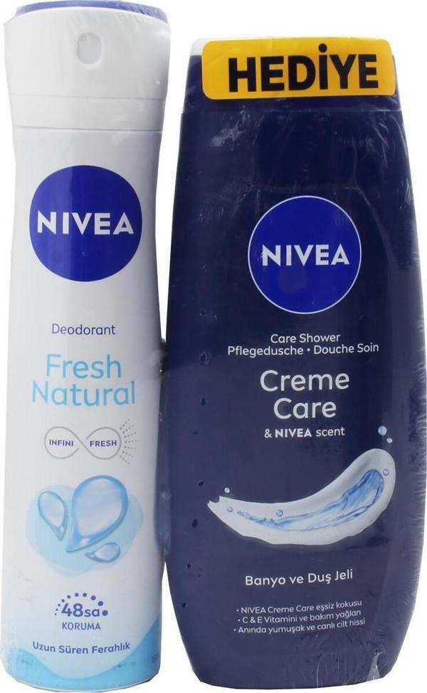 Fresh Natural Kadın Deodorant Sprey 150 ml Creme Care Duş Jeli 250 ml - Image 1