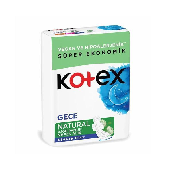 Kotex Natural Gece 14'lü Hijyenik Ped - Image 1