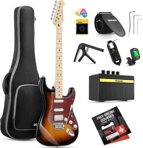 Donner DST-152 Full-Size ST Elektro Gitar Seti (Sunburst) - Image 1