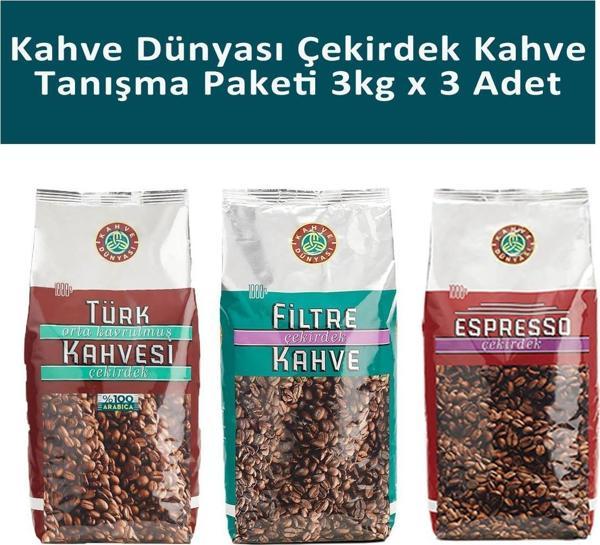 Kahve Dünyası Çekirdek Kahve Tanışma Paketi 3 kg x 3 Adet - Image 1