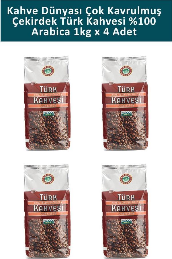 Kahve Dünyası Çok Kavrulmuş Türk Kahvesi 1 kg x 4 Adet - Image 1