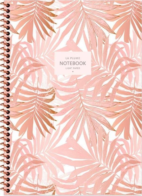 A6 Çizgili Defter La Plume Leaves Kahve - Image 1
