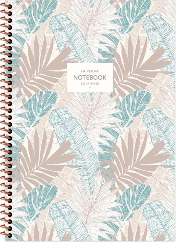 A6 Çizgili Defter La Plume Leaves Mavi - Image 1