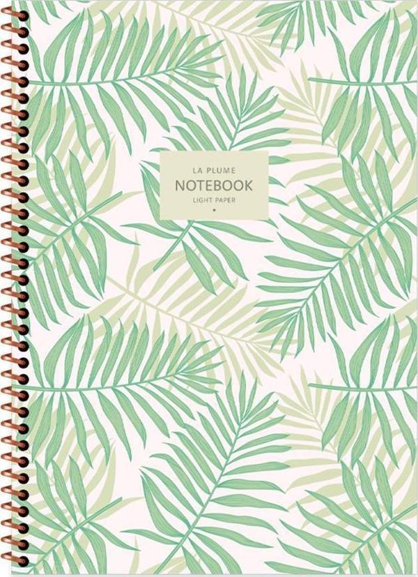 A6 Çizgili Defter La Plume Leaves Yeşil - Image 1