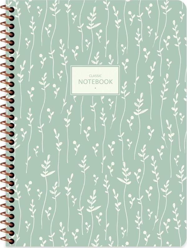 Keskin Color 16.5x22.5 Çizgili Defter Pastel Flora - Yeşil - Image 1