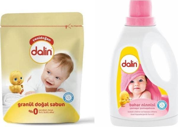 Dalin Granül Doğal Toz Sabun 1000 Gr + Bahar Ninnisi Çamaşır Yumuşatıcısı 1500 Ml - Image 1