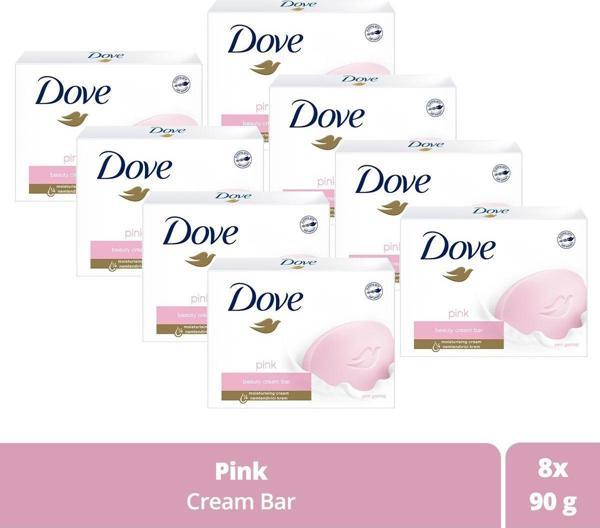 Dove Beauty Cream Bar Katı Güzellik Sabunu Pink Nemlendirici Etkili 90 G X8 Adet - Image 1