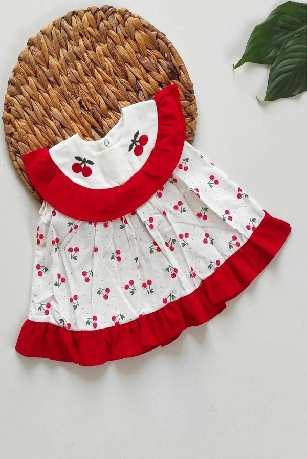 Kız Bebek Kız Çocuk Yazlık Elbise Kısa Kollu Bebek Takım bebek giyim - Image 1